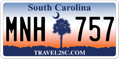 SC license plate MNH757