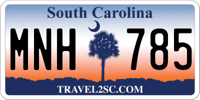 SC license plate MNH785