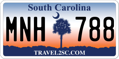 SC license plate MNH788