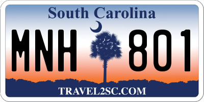 SC license plate MNH801