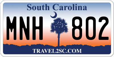 SC license plate MNH802