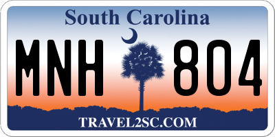 SC license plate MNH804