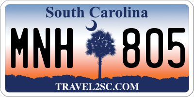 SC license plate MNH805