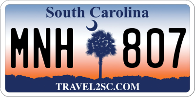 SC license plate MNH807