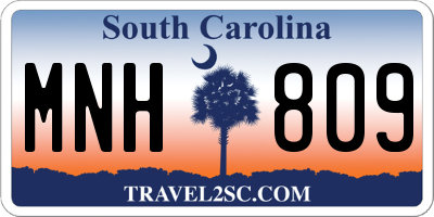 SC license plate MNH809