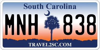SC license plate MNH838
