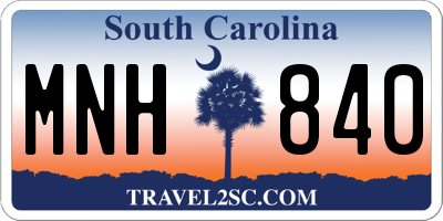 SC license plate MNH840