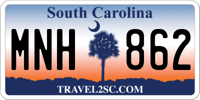 SC license plate MNH862
