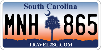 SC license plate MNH865