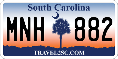 SC license plate MNH882