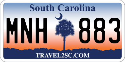 SC license plate MNH883