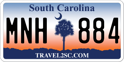 SC license plate MNH884