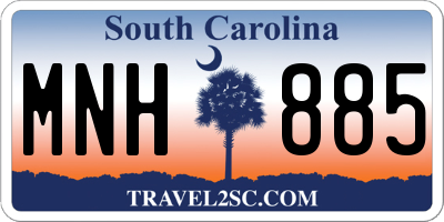 SC license plate MNH885