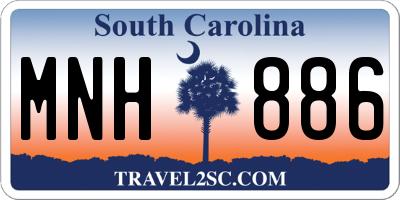 SC license plate MNH886