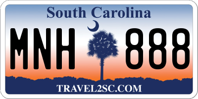 SC license plate MNH888