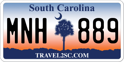 SC license plate MNH889