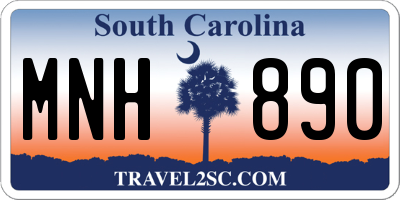 SC license plate MNH890