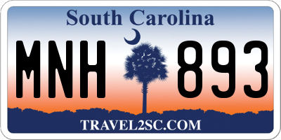 SC license plate MNH893