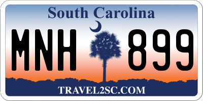 SC license plate MNH899