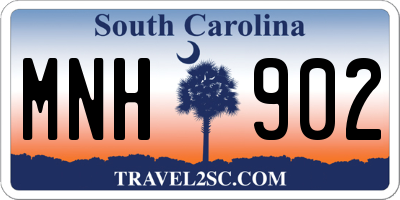 SC license plate MNH902