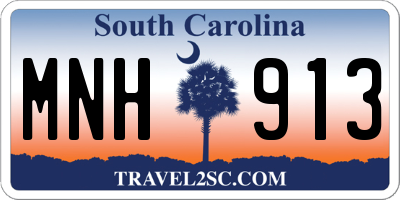 SC license plate MNH913