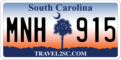 SC license plate MNH915