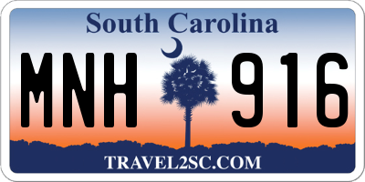 SC license plate MNH916