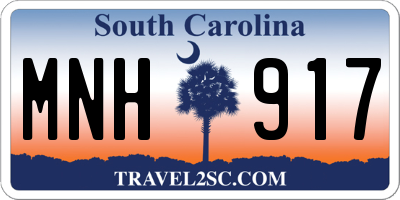 SC license plate MNH917
