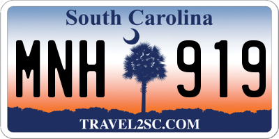 SC license plate MNH919
