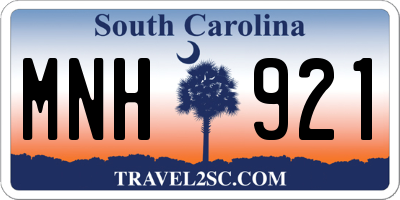 SC license plate MNH921