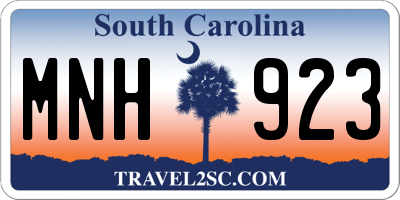 SC license plate MNH923