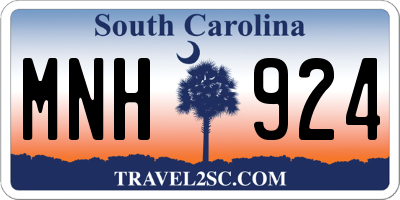 SC license plate MNH924
