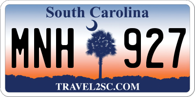 SC license plate MNH927