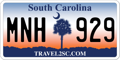 SC license plate MNH929