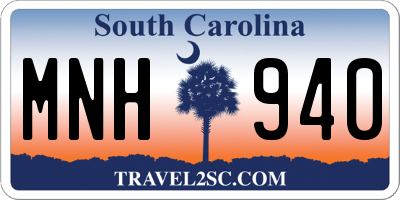 SC license plate MNH940