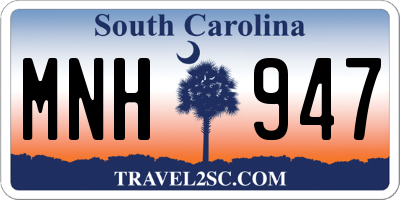 SC license plate MNH947