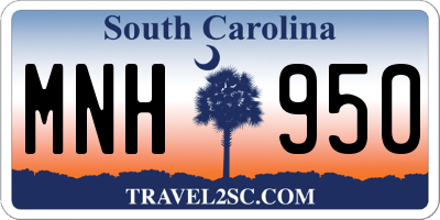 SC license plate MNH950