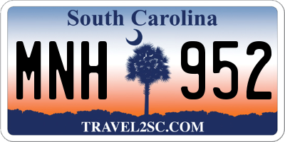 SC license plate MNH952