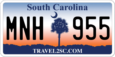 SC license plate MNH955