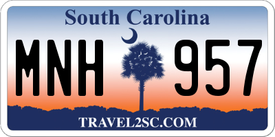 SC license plate MNH957