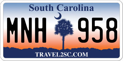 SC license plate MNH958
