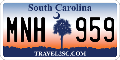 SC license plate MNH959