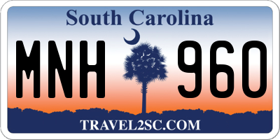 SC license plate MNH960