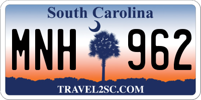 SC license plate MNH962