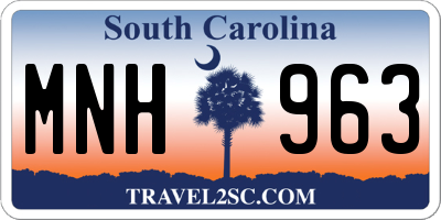 SC license plate MNH963