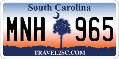 SC license plate MNH965