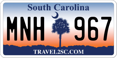 SC license plate MNH967