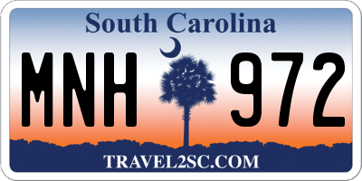 SC license plate MNH972