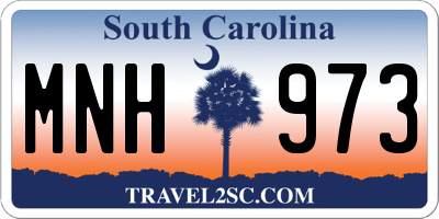SC license plate MNH973
