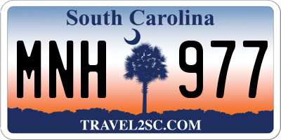 SC license plate MNH977